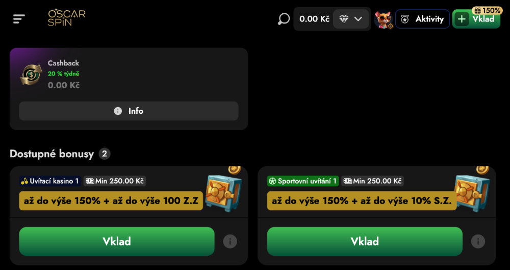 Oscarspin free spins