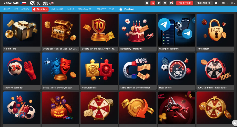 Listopadové bonusy v casinu Megapari