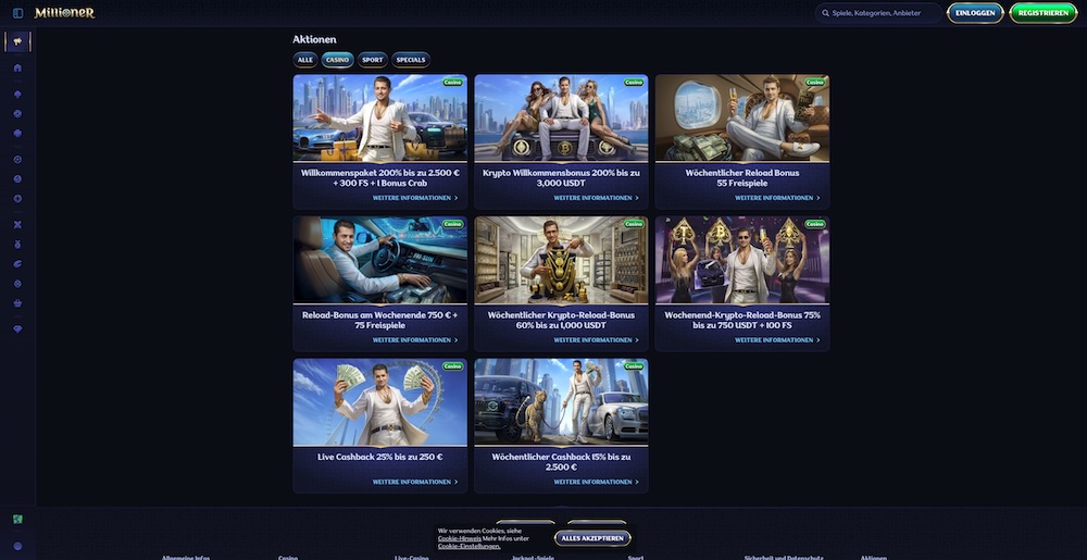 Millioner Freispiele