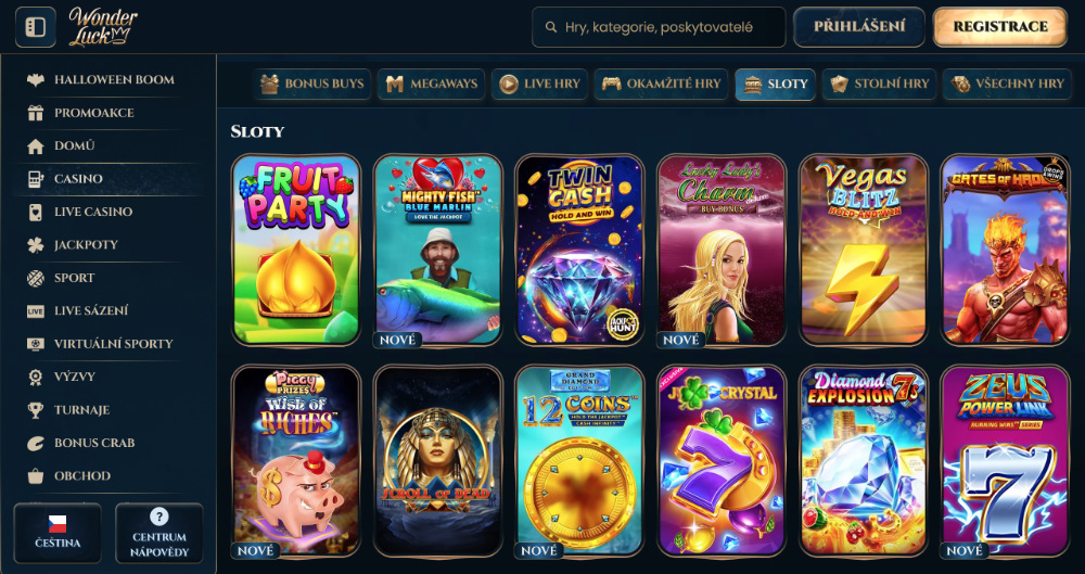 TOP automaty v casinu WonderLuck