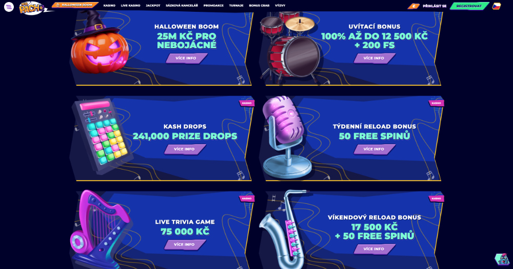 Listopadové bonusy v casinu MrPacho