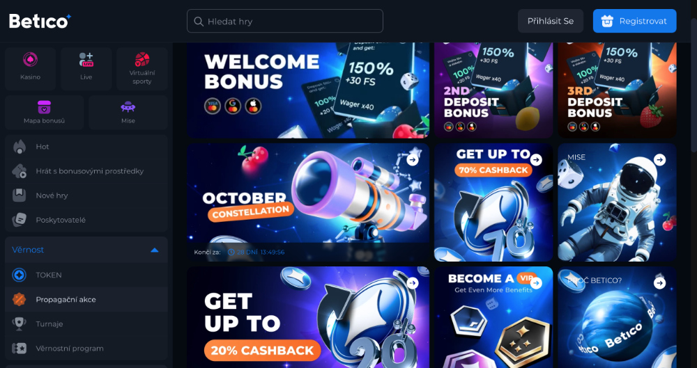 Betico bonusy [říjen 2025]