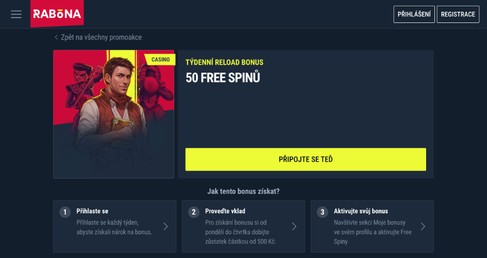 Rabona free spins [říjen 2025]