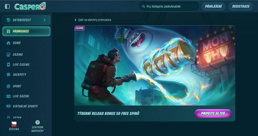 Caspero free spins [říjen 2025] úvodní