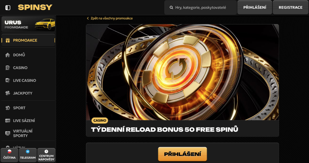 Spinsy free spins [říjen 2025] úvodní