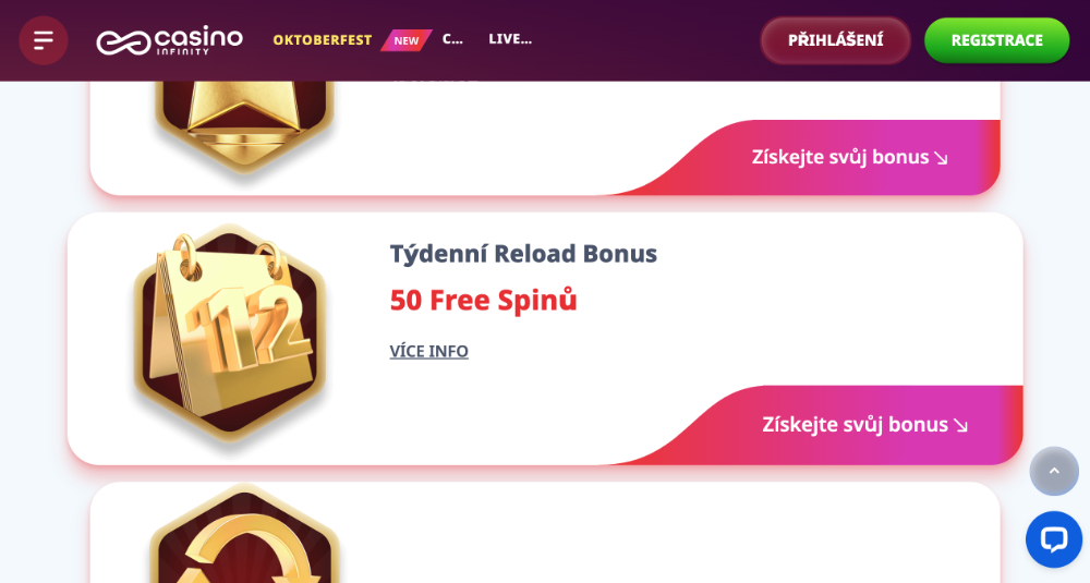 Casino Infinity free spins [říjen 2025]