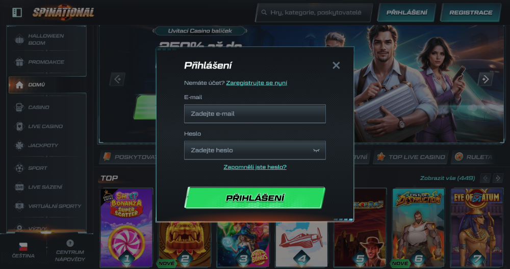 Spinational login [Návod na přihlášení]-úvodní