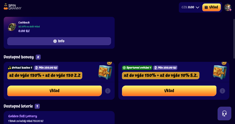 Spingranny bonusy [říjen 2025]