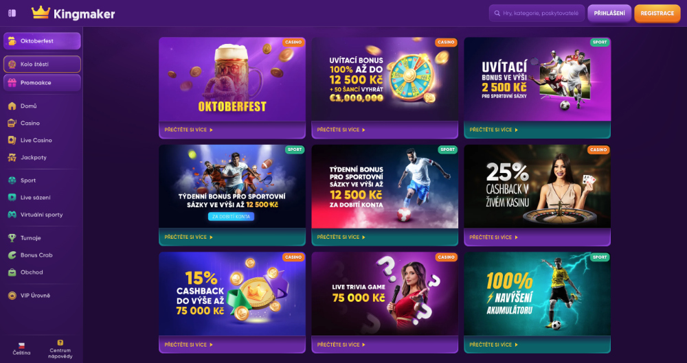 Kingmaker bonusy [říjen 2025]