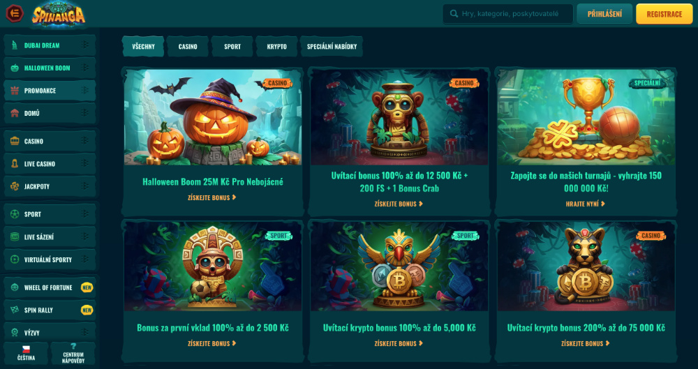 Listopadové bonusy v casinu Spinanga