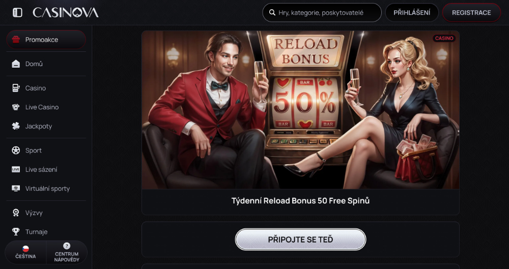 Casinova free spins [říjen 2025]