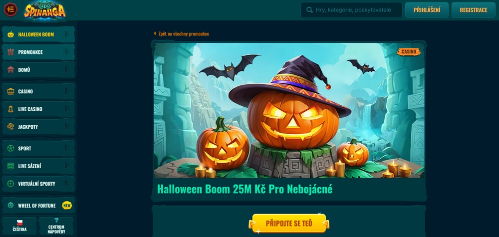 Halloween 2025 v casinu Spinanga [Bonusy, Akce, Automaty]