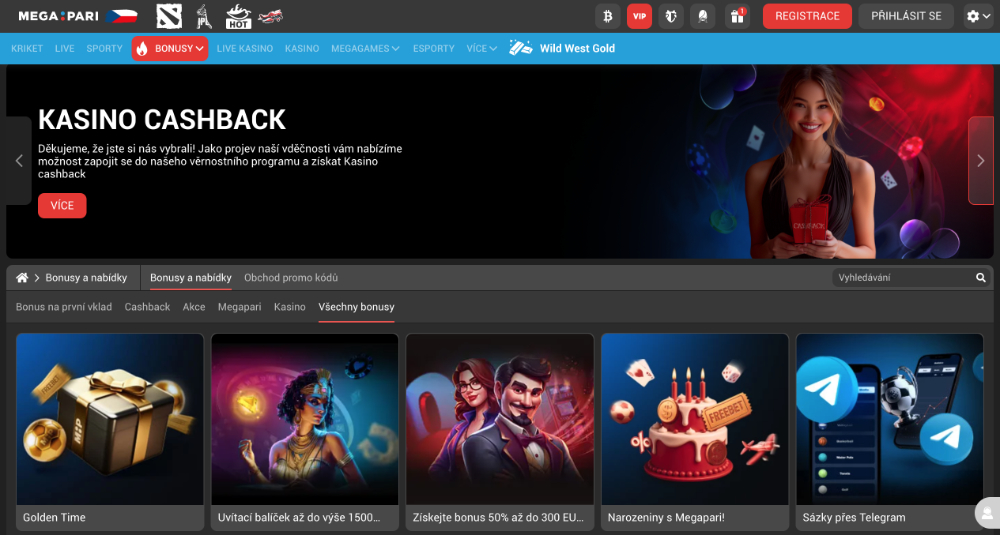 Nabídka bonusů v Megapari pro říjen