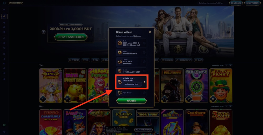 Millioner Promo-Code