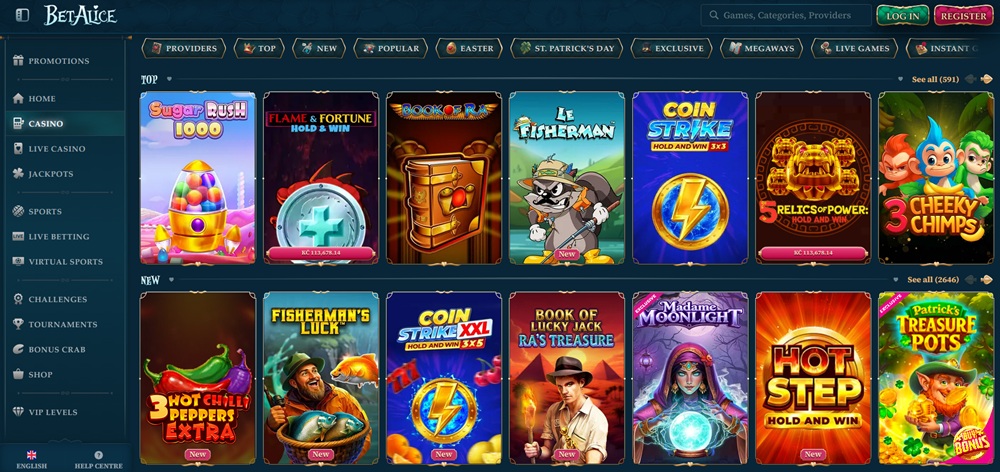 BetAlice automaty úvod en