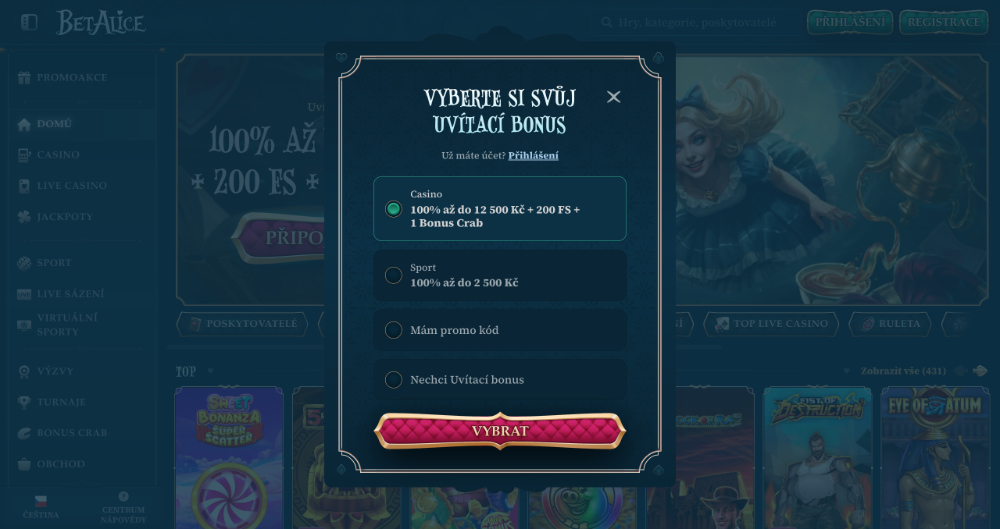 BetAlice Registrierung