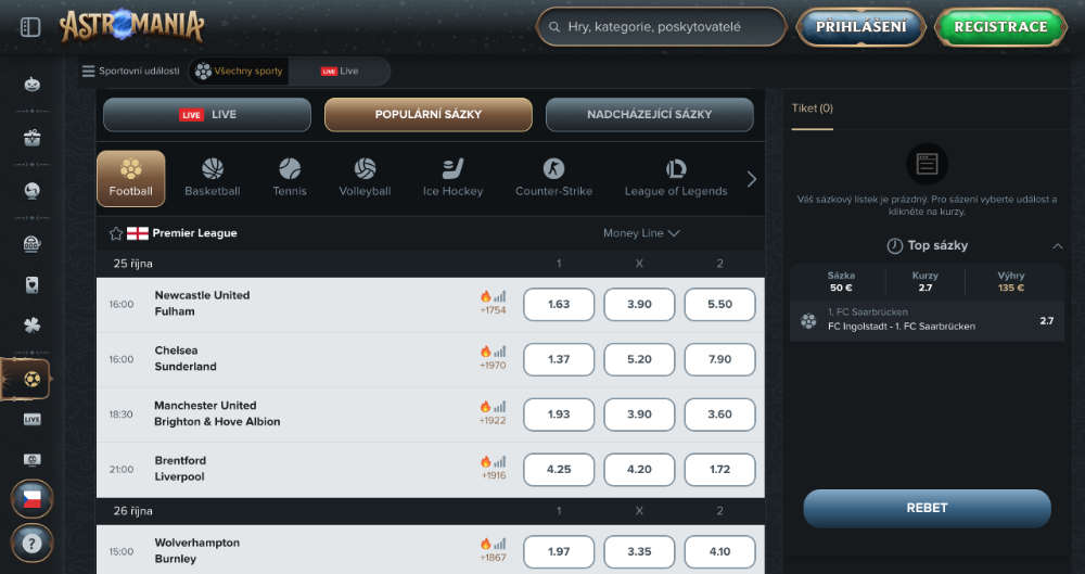 AstroMania sportsbook