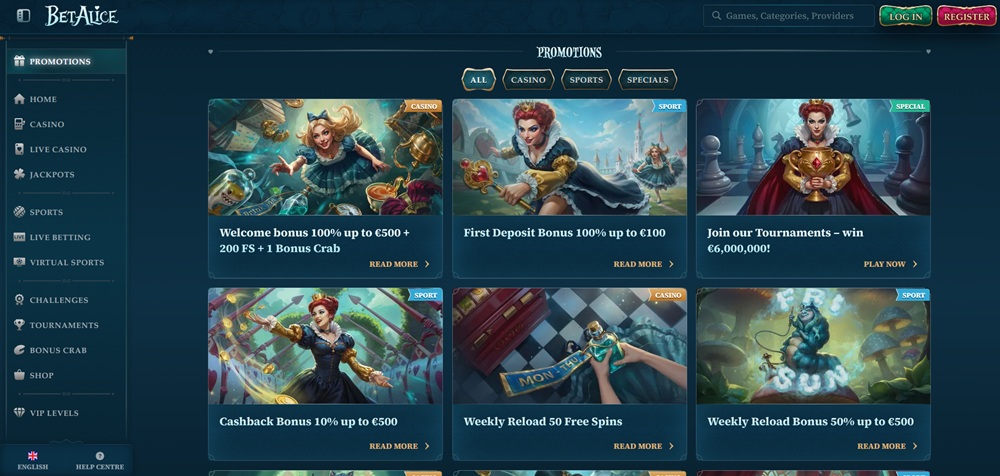 BetAlice no deposit bonus úvod en