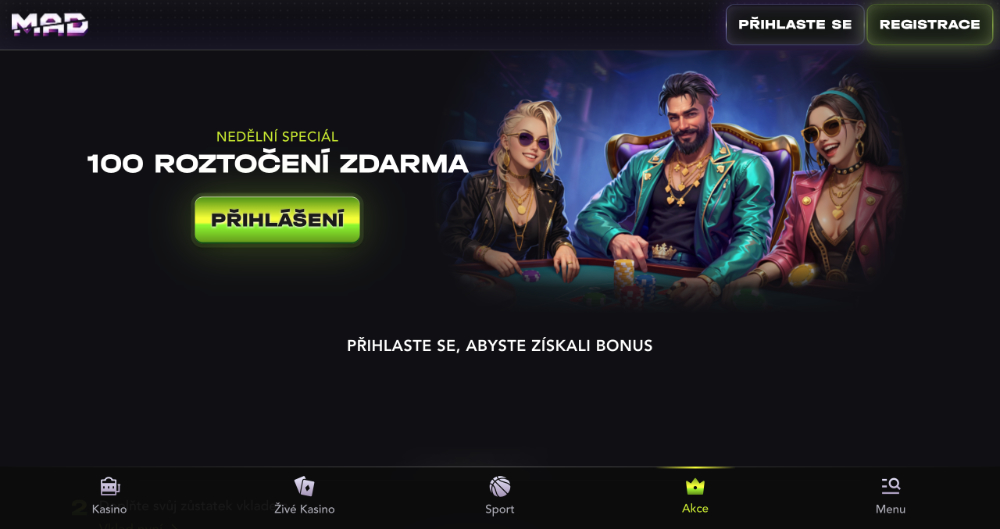 MadCasino free spins [říjen 2025]