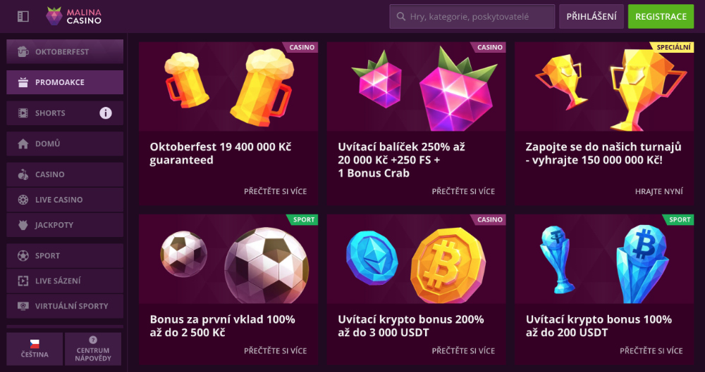 Malina Casino bonusy [říjen 2025]