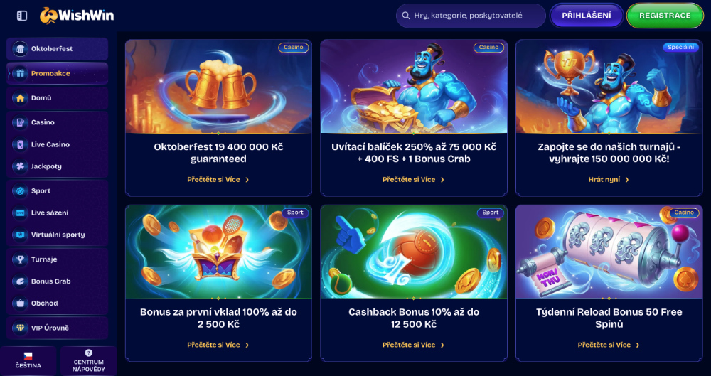 Říjnová nabídka bonusů ve WishWin