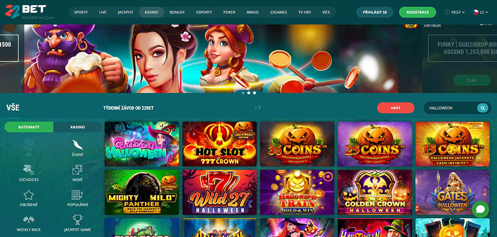 Halloween 2025 v casinu 22BET [Bonusy, Akce, Automaty]