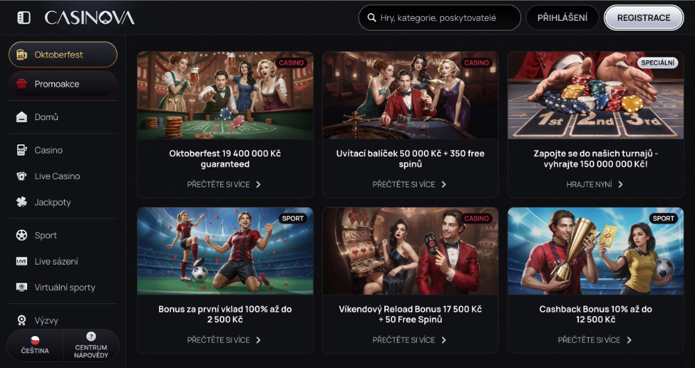 Říjnové bonusy v Casinova