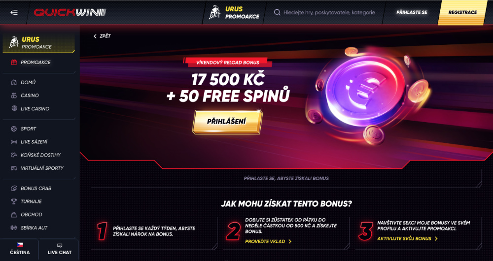 QuickWin free spins [listopad 2025] úvodní
