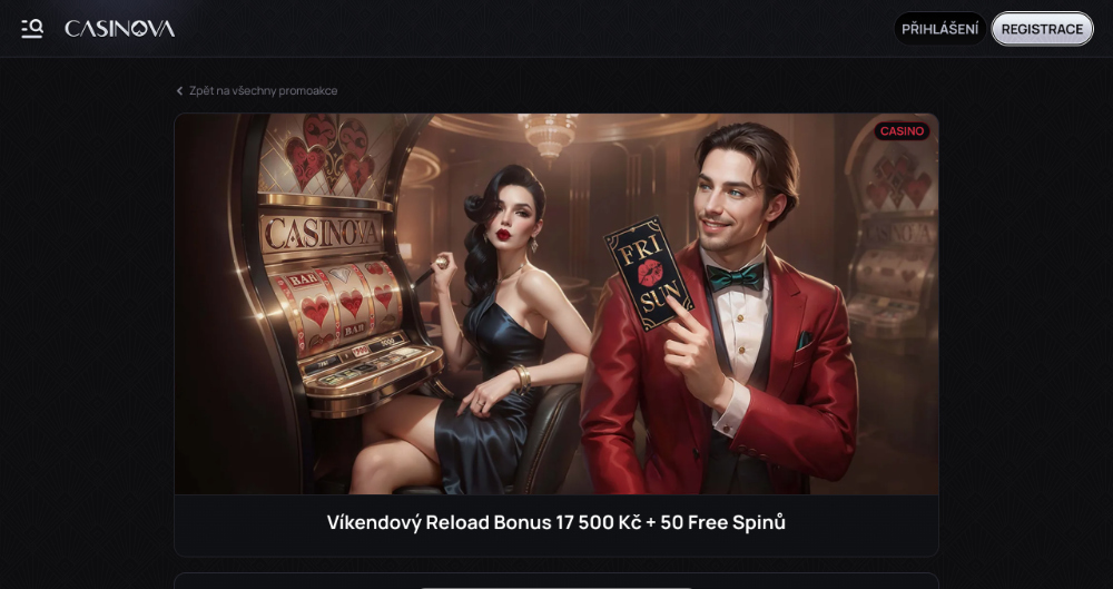 Listopadové free spiny v casinu Casinova