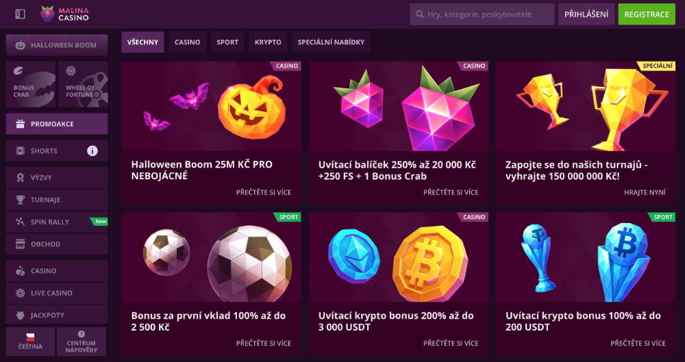Malina Casino bonusy