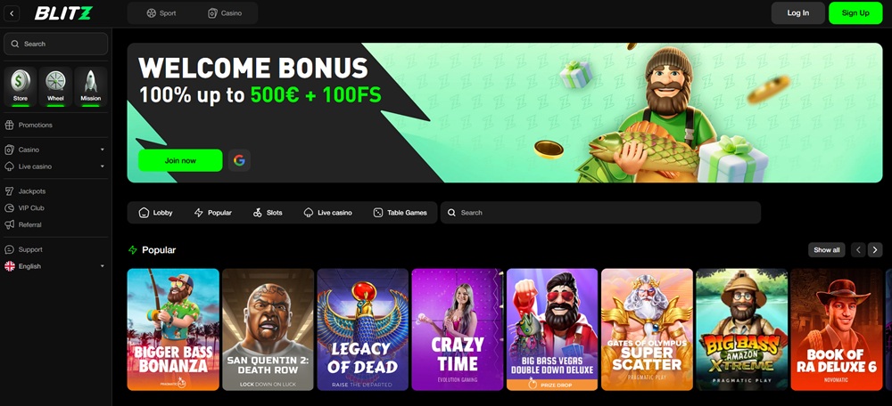 Blitz bet casino úvod en