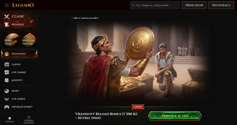 Legiano free spins [listopad 2025] úvodní