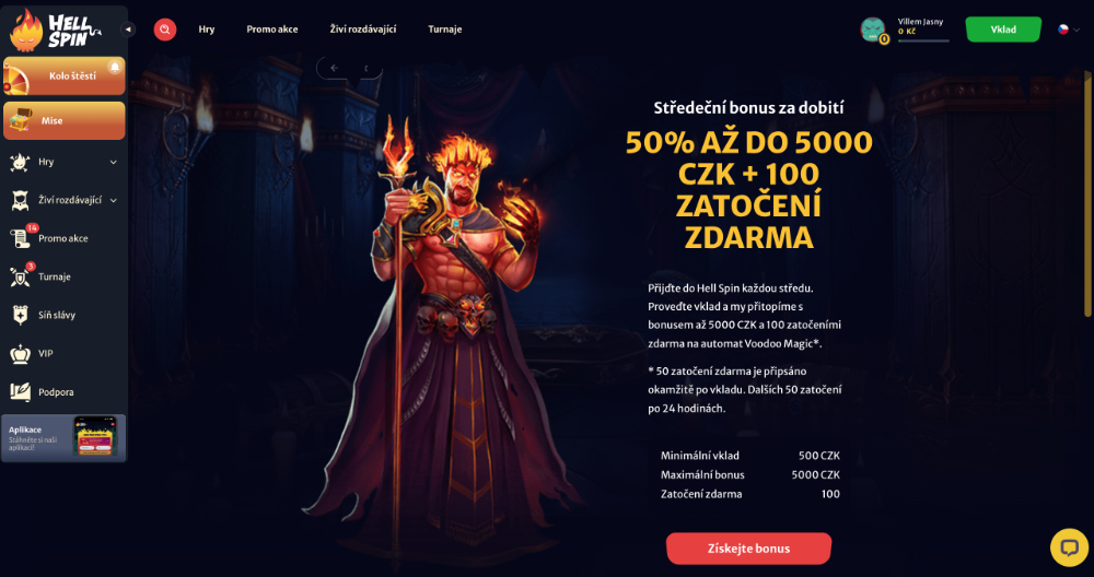 Promoakce v casinu Hell Spin