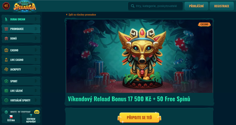 Listopadové free spiny v casinu Spinanga