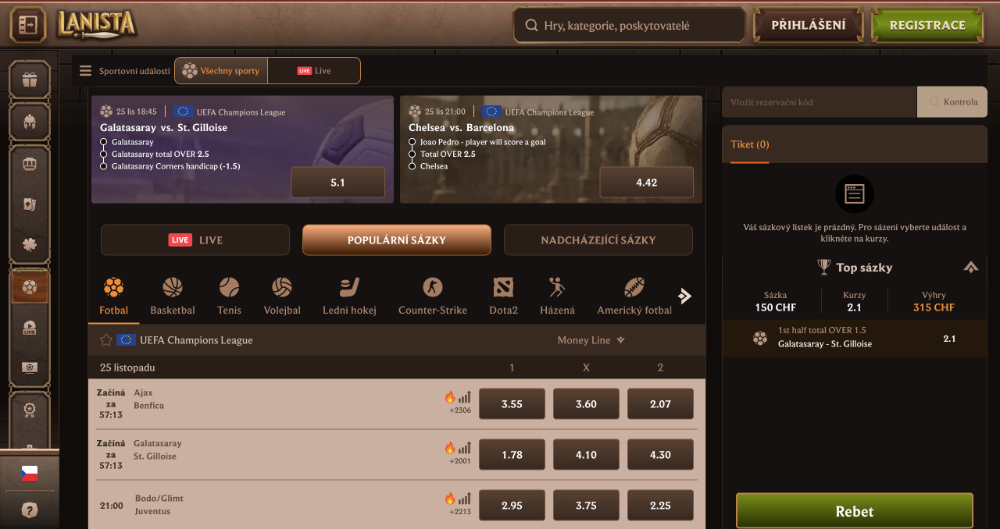 Sázková kancelář Lanista