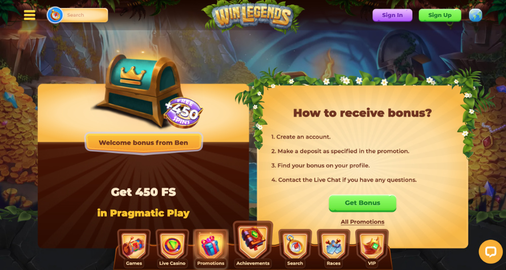 WinLegends free spins