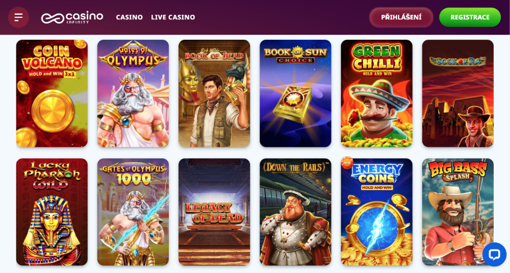 Casino Infinity automaty s vánoční tematikou