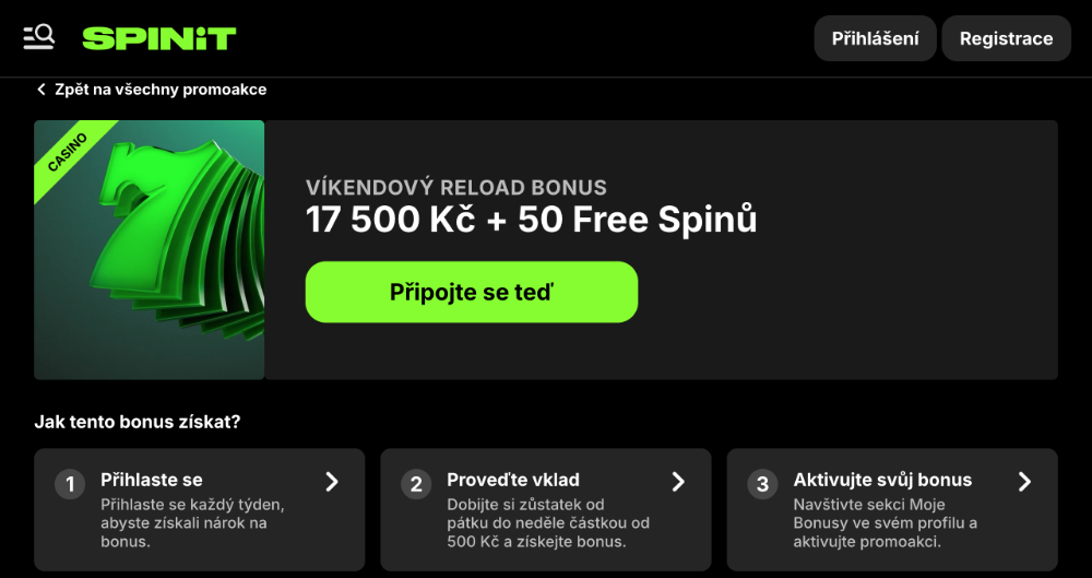Spinit free spins [listopad 2025] úvodní