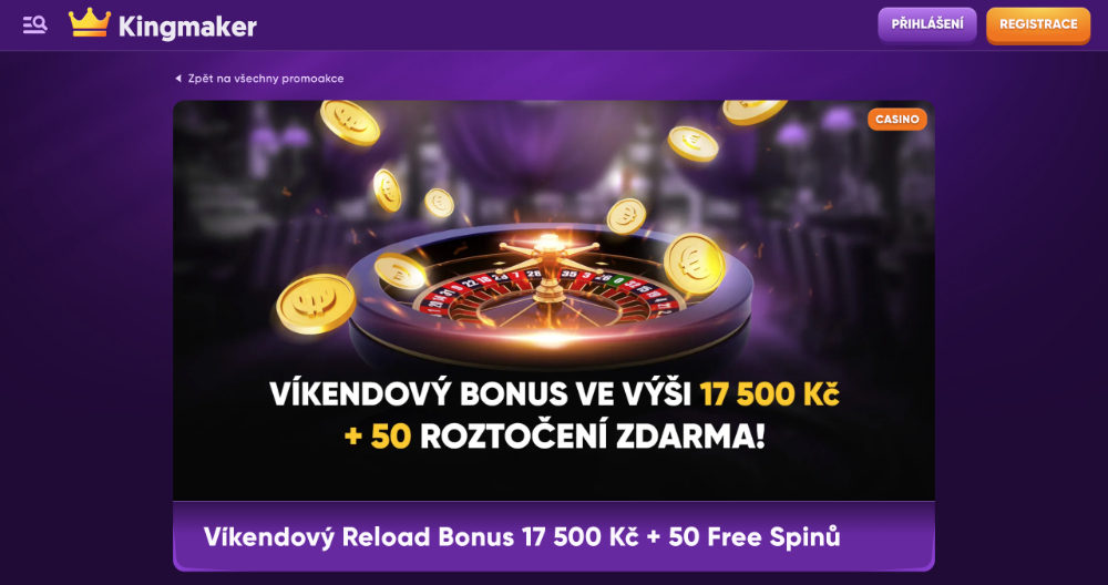 Listopadové free spiny v casinu Kingmaker