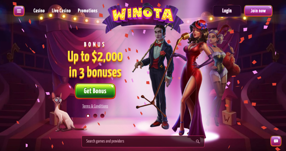 Winota casino úvodní