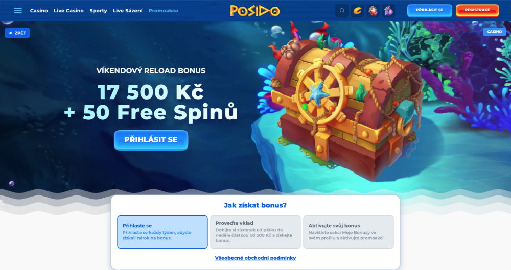 Posido free spins [listopad 2025] úvodní