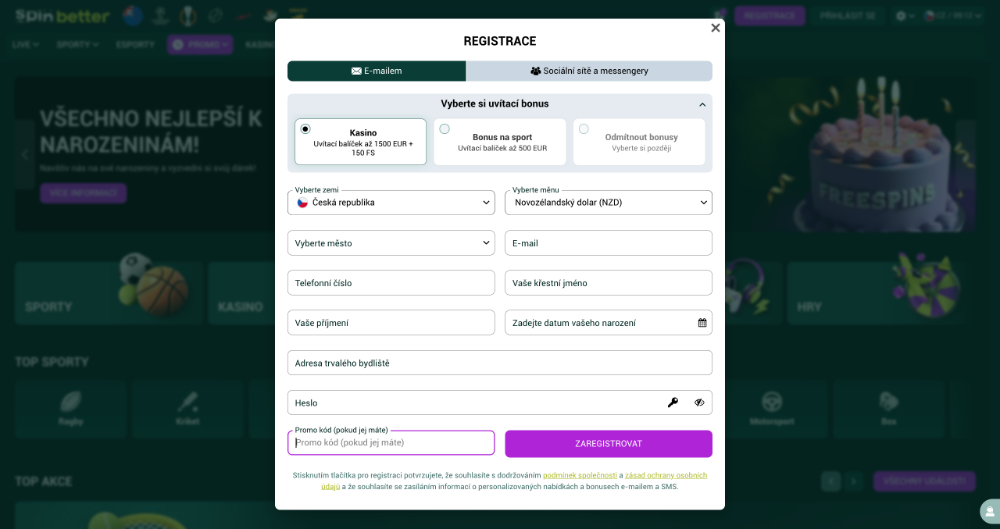 SpinBetter promo code