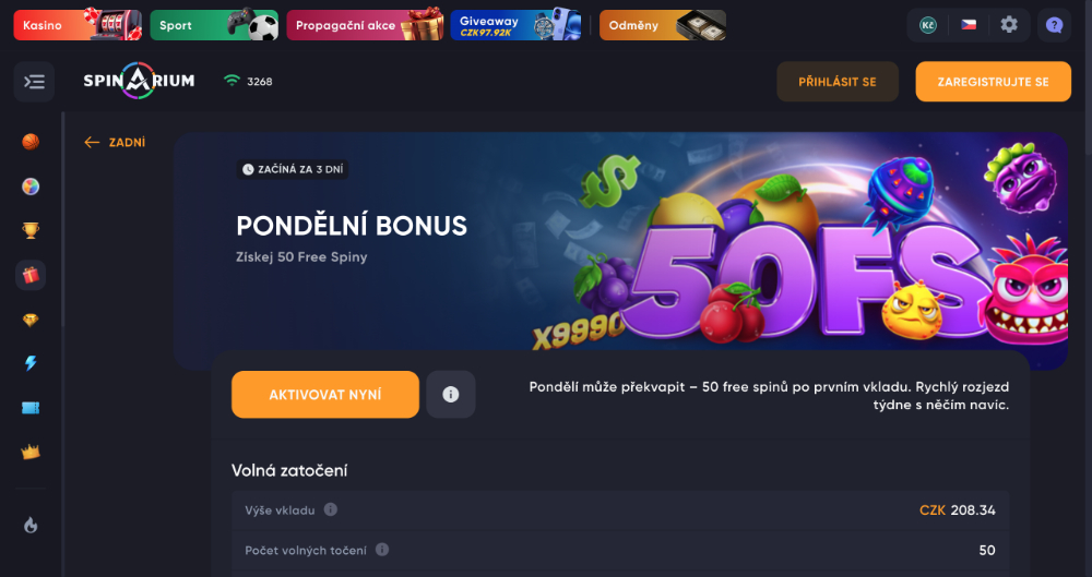 Spinarium free spiny [Jak získat volná zatočení?] úvodní