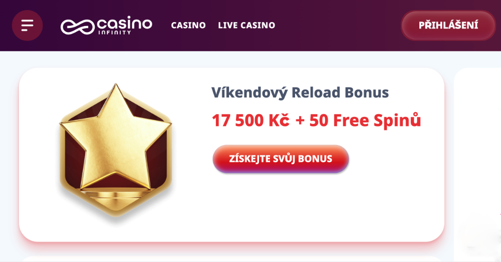 Casino Infinity free spins [listopad 2025] úvodní