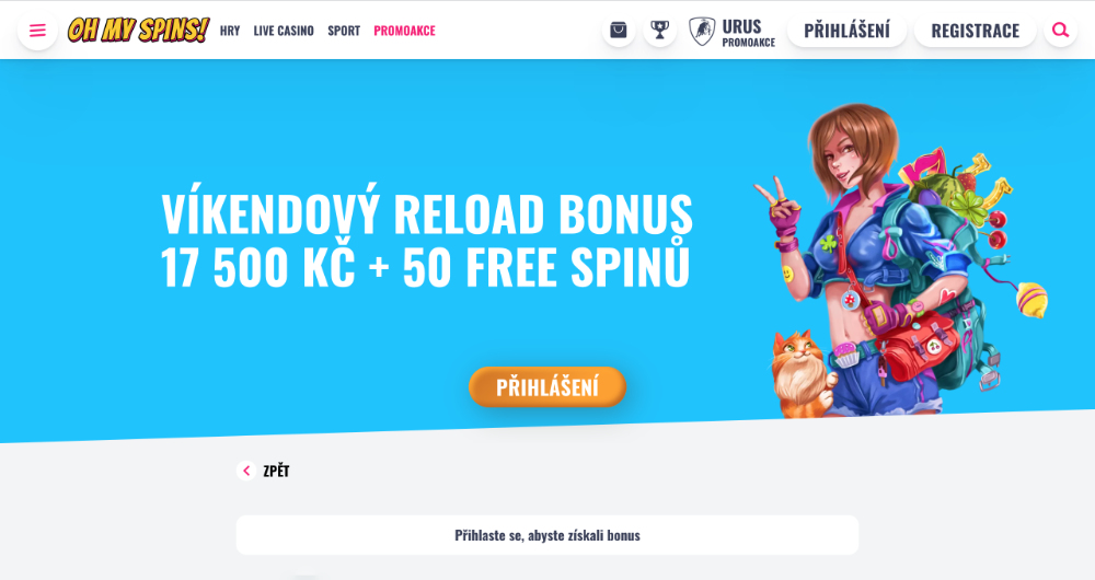 Oh My Spins free spins [listopad 2025] úvodní