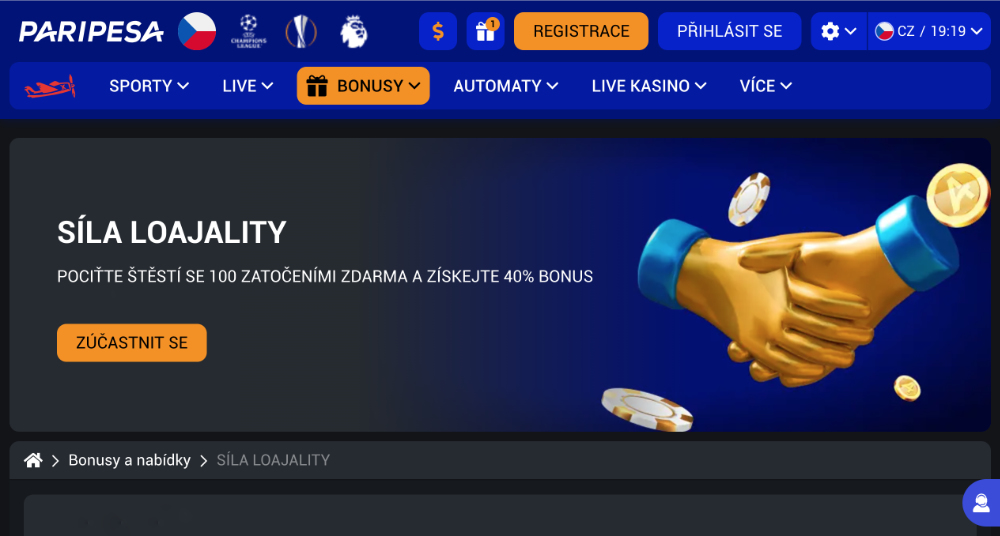  PariPesa free spins [listopad 2025] úvodní