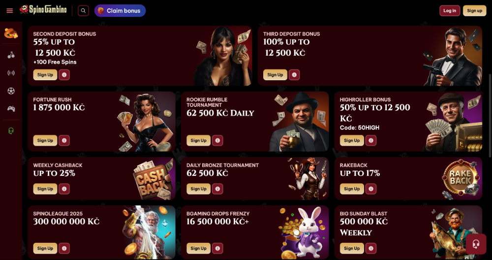 Spinogambino bonusy [listopad 2025] úvodní