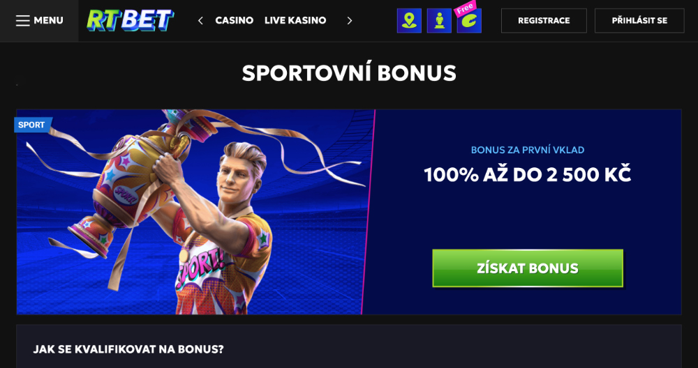 Promoakce v sázkové kanceláři RTbet