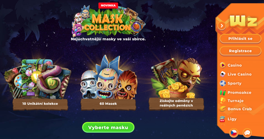 Promoakce v casinu Wazamba: Sbírejte masky a získejte odměny