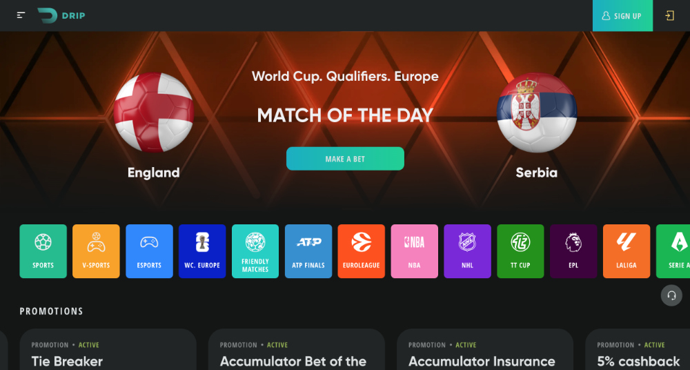 Sázková kancelář Drip Casino